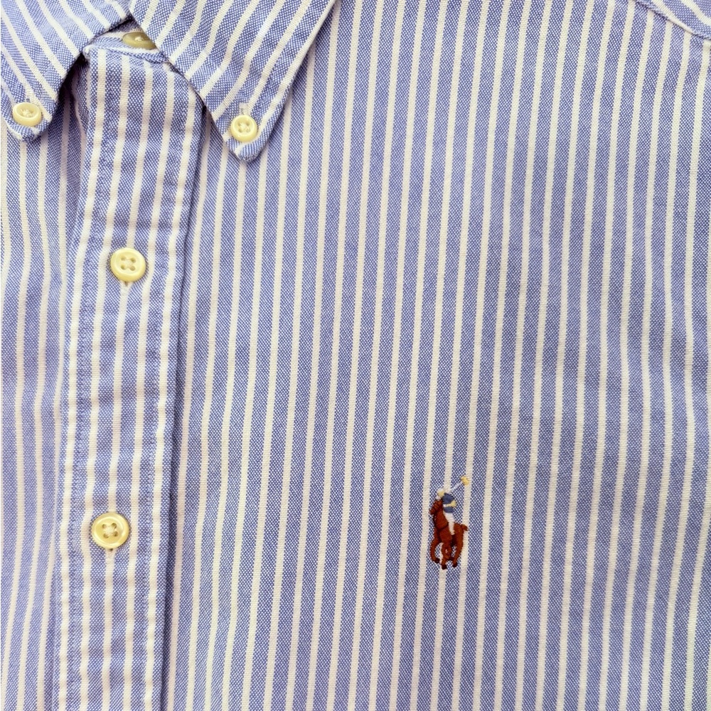 Polo by Ralph Lauren Light Blue & White Striped Button-Down Shirt - Picture 7 of 7